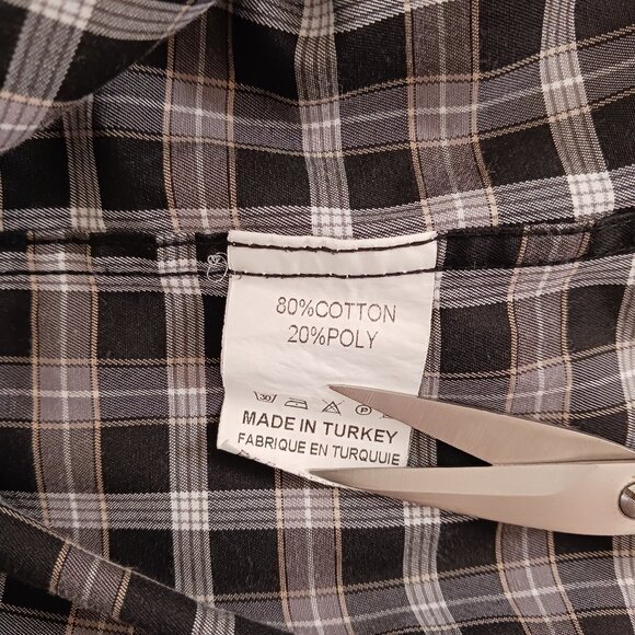 DN Di Nero Men's Long Sleeve Shirt Size XL Embellished Black Plaid Paisley READ - Picture 9 of 12